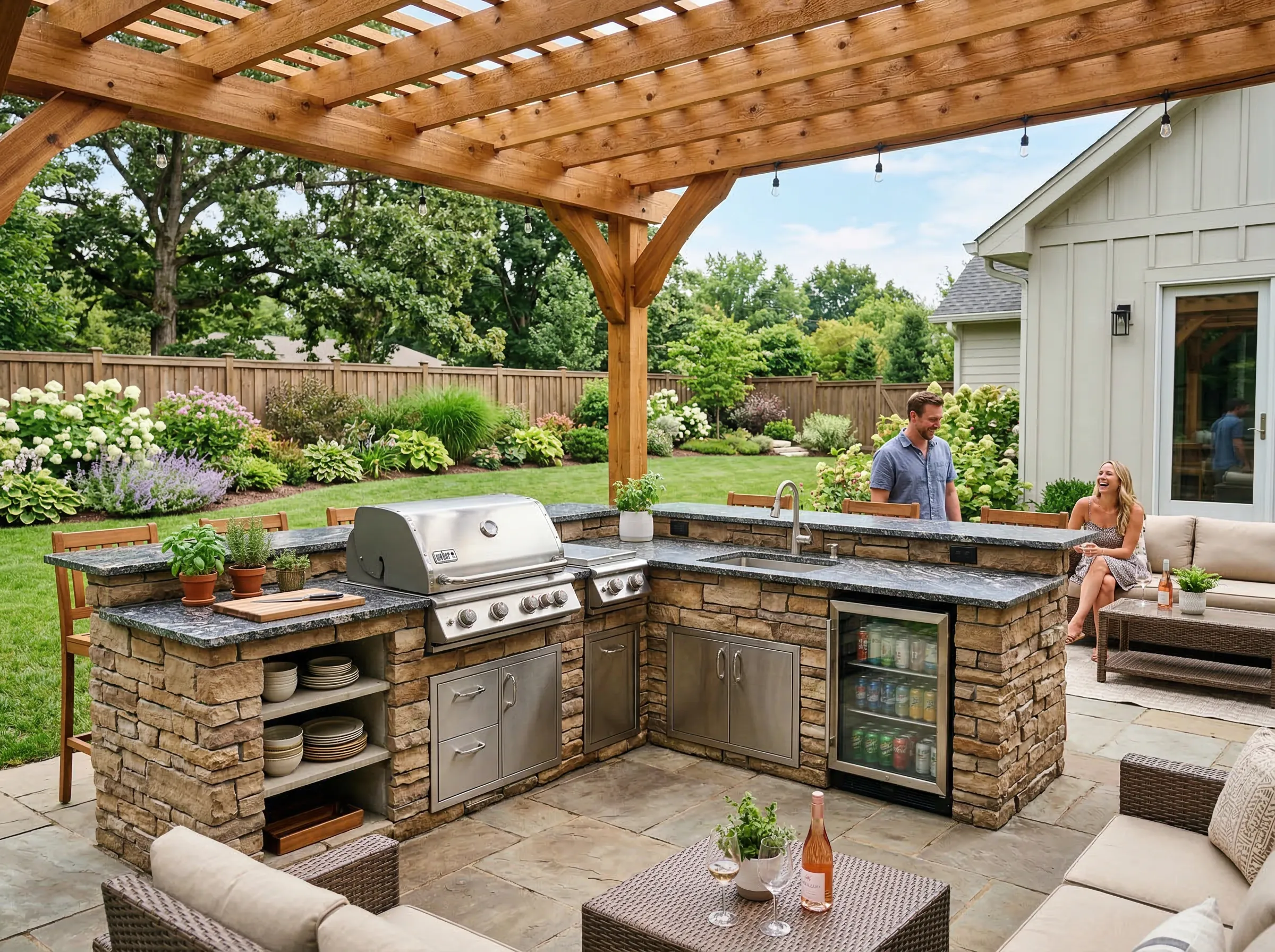 Lenexa outdoor grill island