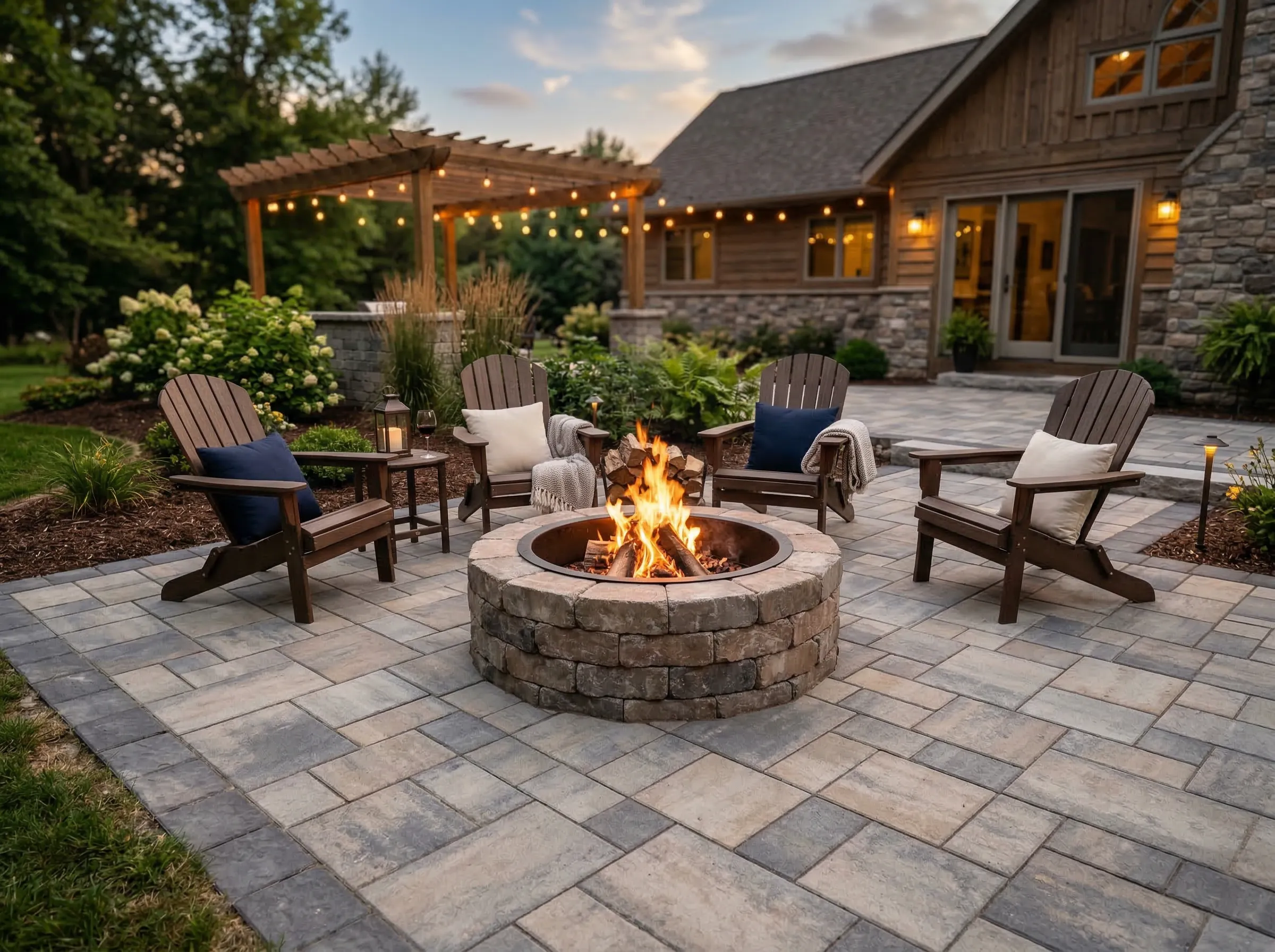 Outdoor living firepit Lenexa